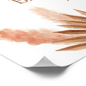 Pampasgras Gedroogde Palmen Baby Shower  Welkomstb Poster (Hoek)