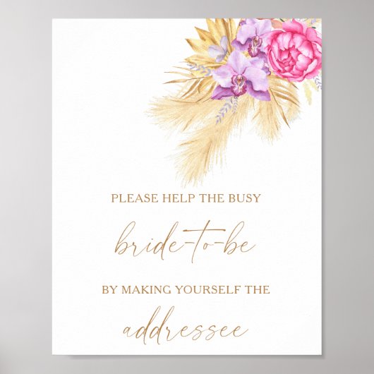 Pampasgras - help de drukke bruid Adres Poster (Voorkant)