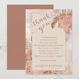 Pampasgras Hydrangea Baby Shower Bedankt