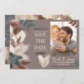 Pampasgras laat aardse Bohemien de datum bewaren Kaart (Voorkant / Achterkant)