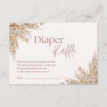 Pampasgras Luier Raffle Kaart | Neutrale Rustieke