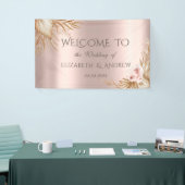 Pampasgras Luxe Roze Gouden Bruiloft Spandoek (Beurs)