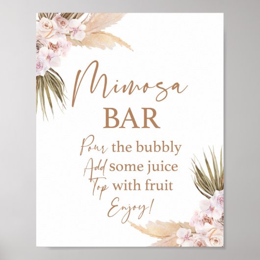 Pampasgras Mimosa Bar bord Poster (Voorkant)