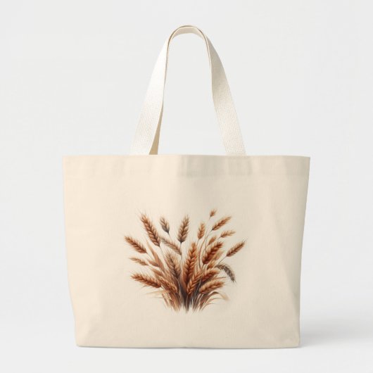 Pampasgras Modern Boho Bloem voor Herfst & Val  Grote Tote Bag (Voorkant)