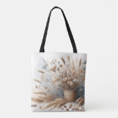 Pampasgras Modern Boho Bloem voor Herfst & Val  Tote Bag (Achterkant)