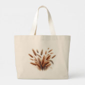 Pampasgras Modern Boho Bloemen voor Herfst & Val  Grote Tote Bag (Achterkant)