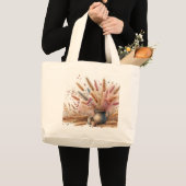 Pampasgras Modern Boho Bloemen voor Herfst & Val  Grote Tote Bag (Voorkant (product))
