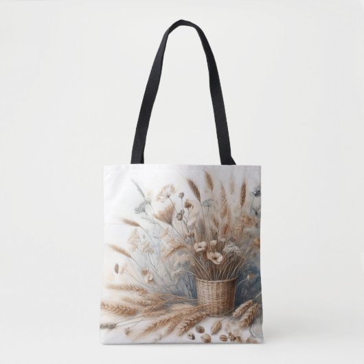 Pampasgras Modern Boho Bloemstuk voor Herfst & Val Tote Bag (Voorkant)