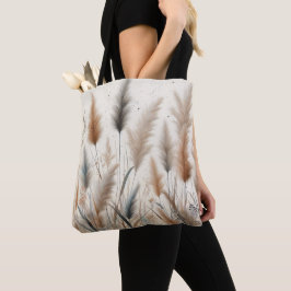 Pampasgras Modern Boho Bloemstuk voor Herfst & Val Tote Bag