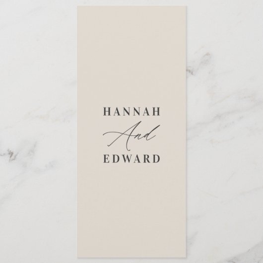 Pampasgras modern botanisch schrift menu (Achterkant)