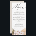 Pampasgras modern botanisch schrift menu<br><div class="desc">Pampas gras modern botanisch bohemisch scripttrouwmenu. Moderne,  stijlvolle,  elegante bruiloft met waterverf foliage,  florale vormgeving. Deel van een collectie dat elegant bedwelmt.</div>