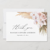 Pampasgras moderne botanische bruiloft bedankkaart (Voorkant)