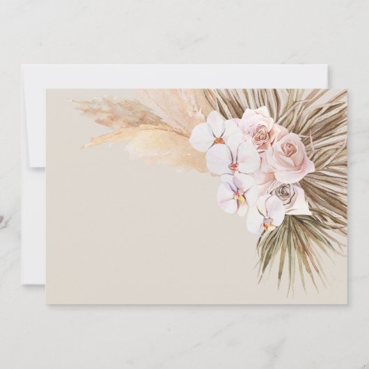 Pampasgras moderne botanische bruiloft bedankkaart (Achterkant)