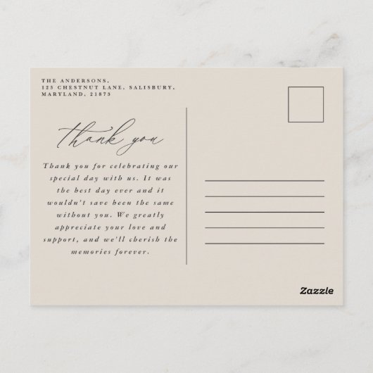 Pampasgras moderne botanische bruiloft briefkaart (Achterkant)