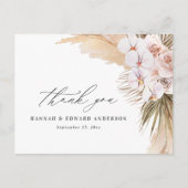 Pampasgras moderne botanische bruiloft briefkaart (Voorkant)