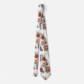 Pampasgras Navy Blauwe Terracotta Bloem Elegant Stropdas (Achterkant)