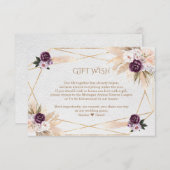 Pampasgras Paarse Bloemen Huwelijksgeschenk Wens Informatiekaartje (Voorkant / Achterkant)