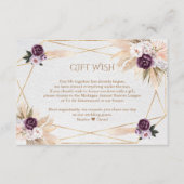 Pampasgras Paarse Bloemen Huwelijksgeschenk Wens  Informatiekaartje (Voorkant)