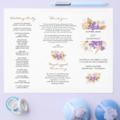 Pampasgras Paarse Orchidee DrieVoudig Trouwprogram Flyer (Enkel)