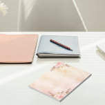 Pampasgras roos goudbloemen roze notitieblok<br><div class="desc">Een rozen gouden en blush roze gradiënt achtergrond. Versierd met roze bloemen en pampasgras. Voor partijspelen,  briefpapier,  kantoor</div>