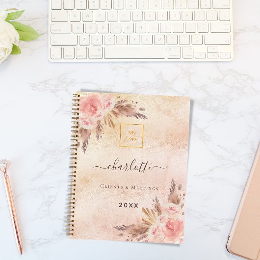 Pampasgras roos goudbloemenbedrijf logo QR Notitieboek