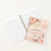 Pampasgras roos goudbloemenbedrijf logo QR Notitieboek (Binnen)