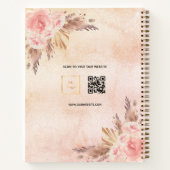 Pampasgras roos goudbloemenbedrijf logo QR Notitieboek (Achterkant)