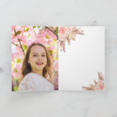 Pampasgras roos gouden bloemstukken foto bevestigi bedankkaart (Binnen)