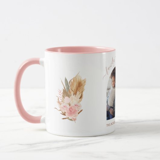 Pampasgras roos goudroze bloemfoto mok (Links)