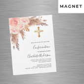 Pampasgras roos goudroze luxebevestiging magnetische uitnodiging