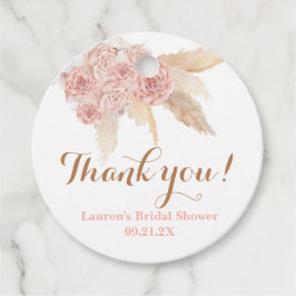 Pampasgras Roze Boho Bruiloftsshower Favor Tags Bedankjes Labels