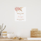 Pampasgras Roze Boho Chic Bruids Welkomstbord Poster (Keuken)