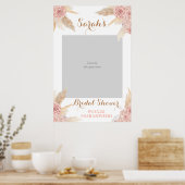 Pampasgras Roze Bruidsdouche Foto Prop Poster (Keuken)