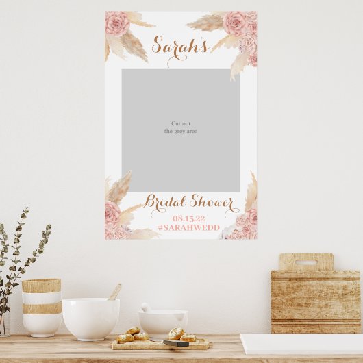 Pampasgras Roze Bruidsmeubruiloft Foto Prop Poster (Keuken)