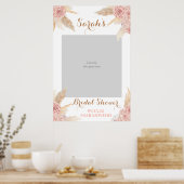 Pampasgras Roze Bruidsmeubruiloftsfoto Prop Poster (Keuken)