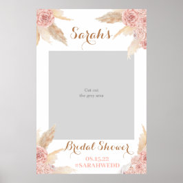 Pampasgras Roze Bruidsmeubruiloftsfoto Prop Poster