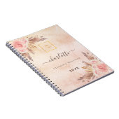 Pampasgras roze goud bloemend logo voor zakelijk g notitieboek (Rechterzijde)