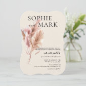 Pampasgras Rustic Boho Mauve Roze Kaart (Staand voorkant)