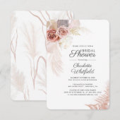 Pampasgras Script Terracotta Bruiloft Feest Kaart (Voorkant / Achterkant)