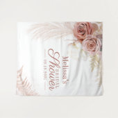 Pampasgras Taupe Bruiloftsshower Achtergrond Wandkleed (Voorkant (horizontaal))