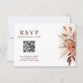 Pampasgras Terra QR-code Bloem Bruiloft RSVP Kaartje (Voorkant)