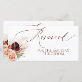 Pampasgras Terracotta Bloemen Bruiloft Gereserveer (Voorkant / Achterkant)