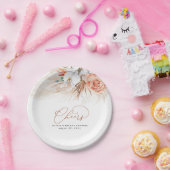 Pampasgras Terracotta Bloemen Proost Tropisch Papieren Bordje (Feest)