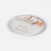 Pampasgras Terracotta Bloemen Proost Tropisch Papieren Bordje (Gekanteld)