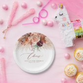 Pampasgras Terracotta Bloemen Proost Tropisch Papieren Bordje (Feest)