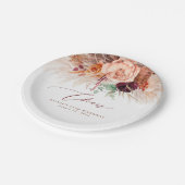Pampasgras Terracotta Bloemen Proost Tropisch Papieren Bordje (Gekanteld)