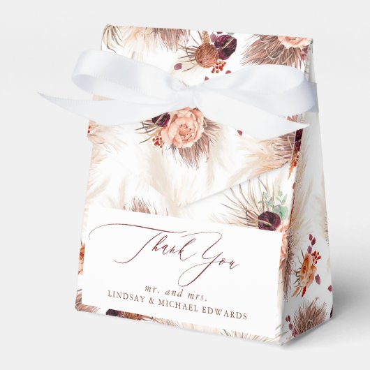 Pampasgras Terracotta Bloemen Tropisch Bedankdoosjes (Voorkant Zijde)