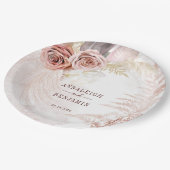 Pampasgras Terracotta Boho Bruiloft Papieren Bordje (Gekanteld)