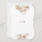 Pampasgras Terracotta Boog Bloemachtige Trouw Save Save The Date (Achterkant)