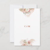 Pampasgras Terracotta Boog Bloemend Monogram RSVP Kaartje (Achterkant)